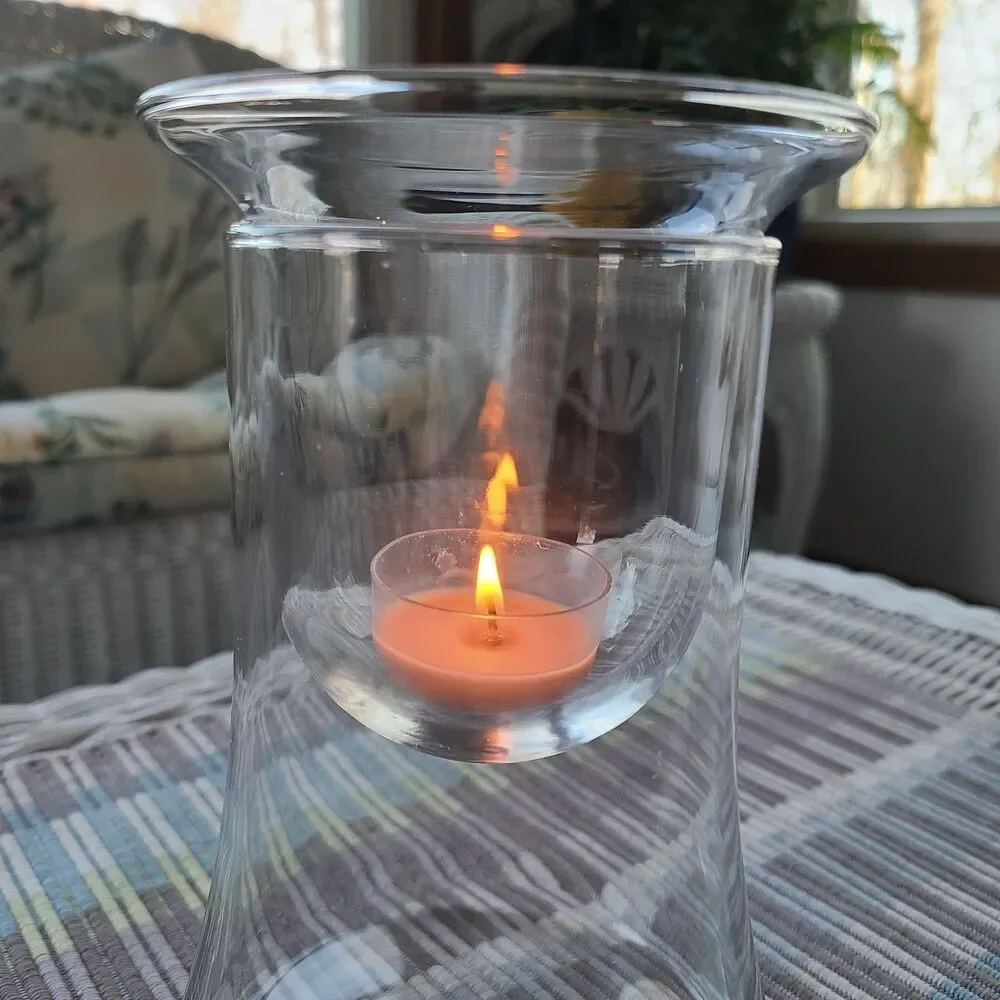 Home Interiors Two Piece Candle Holder Item 12289 Suspended Tealight Clear Glass